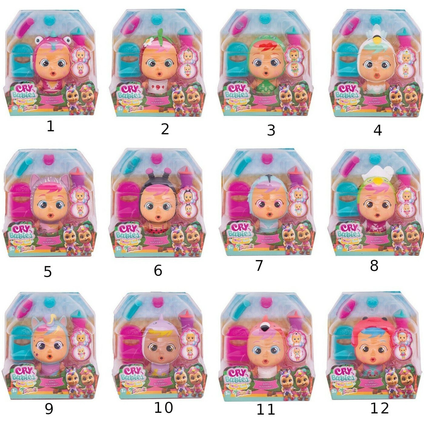 IMC Toys Cry babies - Magic tears - Tropical beach babies (séria 12 druhov bábik)