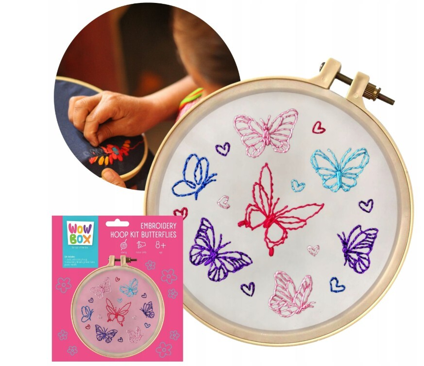 WOW BOX Kreatívna sada na vyšívanie Motýle