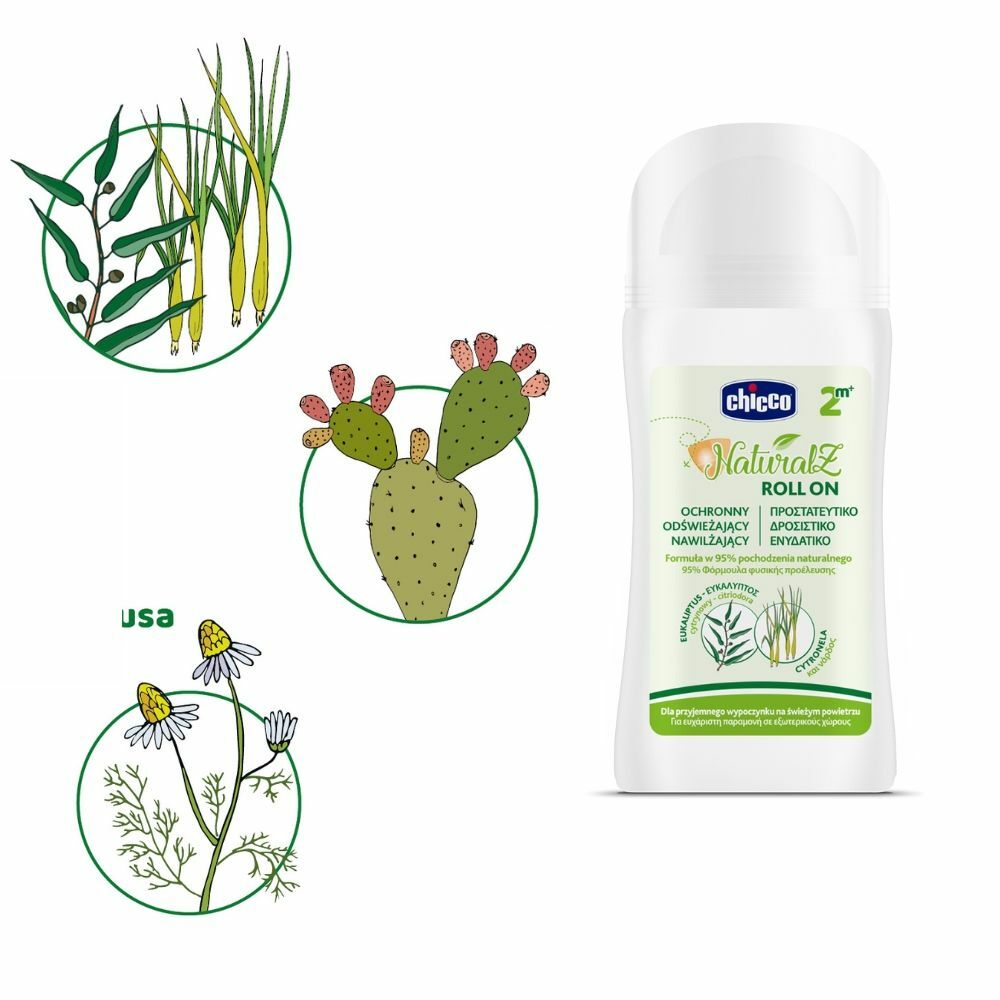 CHICCO NaturalZ Roll-on Ochranná roll-on gulička proti komárom, 60ml, od 2m+