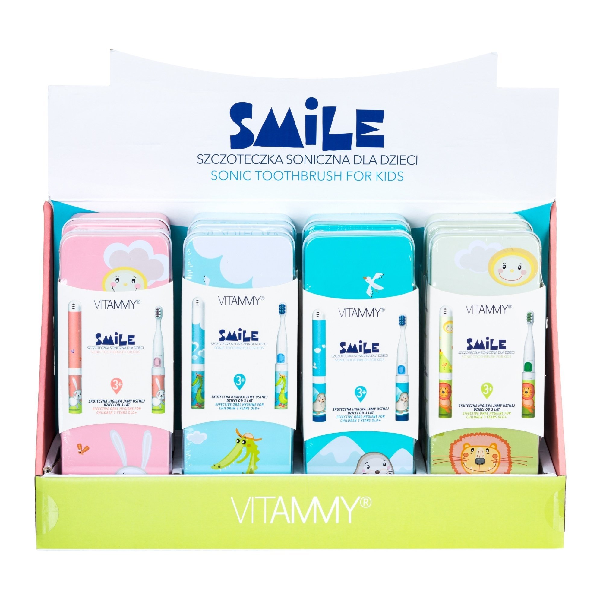 VITAMMY SMILE detská sonická kefka - displej, 8 ks