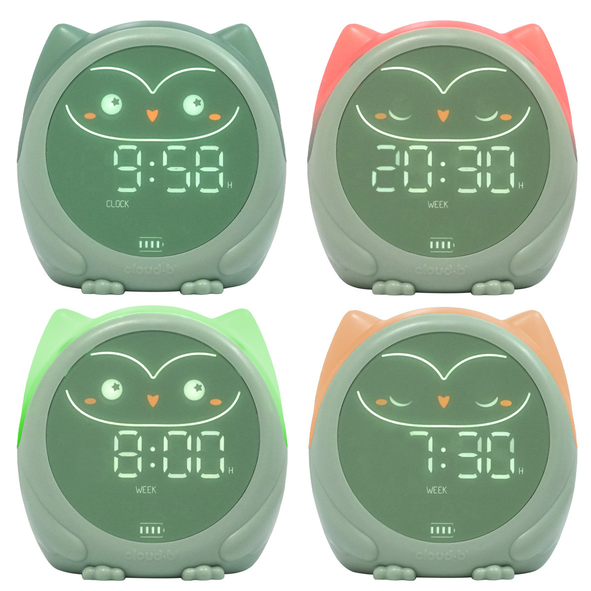 Cloud b Sovička Owlie - Detský spánkový trenažér s budíkom a nočným svetlom