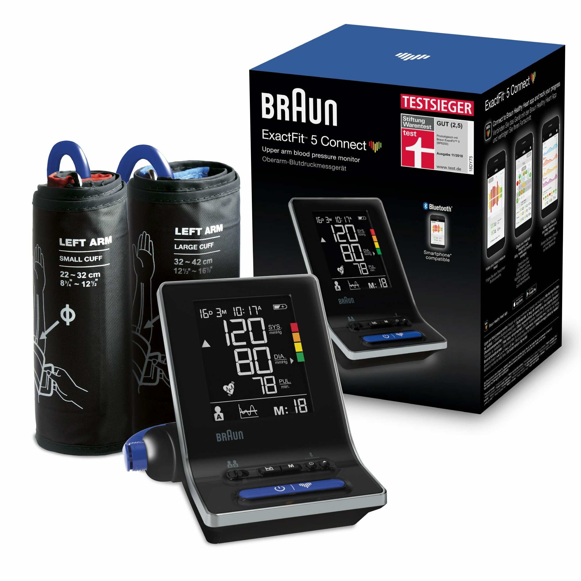 BRAUN EXACTFIT™ 5 CONNECT BUA6350, Ramenný tlakomer s funkciou Bluetooth