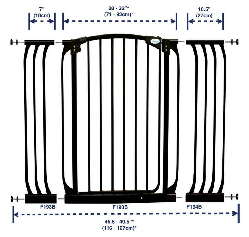Dreambaby Rozšírenie bezpečnostnej zábrany Chelsea-27cm(výška 1m), čierna