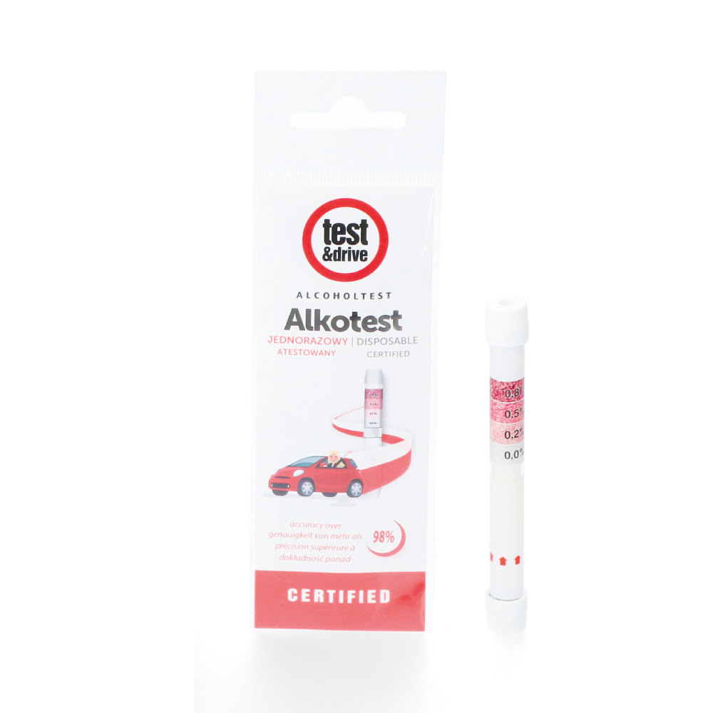 Test&Drive Jednorazový alkohol tester, 20ks