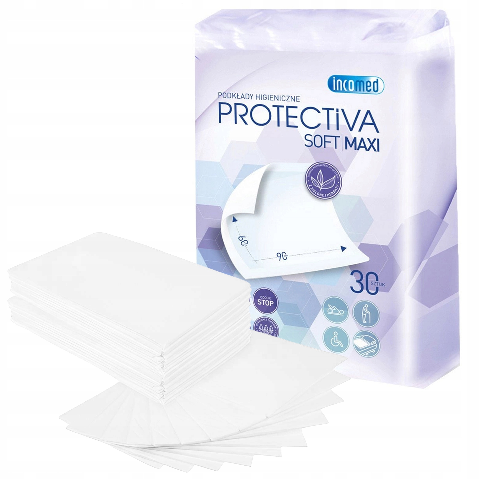INCOMED PROTECTIVA SOFT MAXI Hygienické podložky, 60 × 90 cm, 30 ks