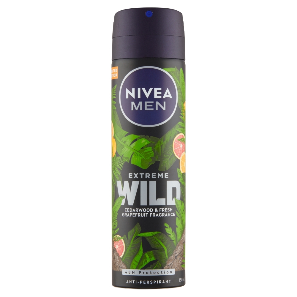 NIVEA Men Extreme Wild Cedarwood & Fresh Grapefruit Fragrance Sprej antiperspirant, 150 ml