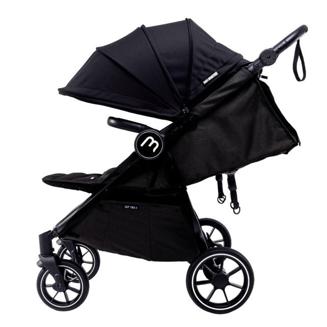 Baby Monsters Kočík pre dvojičky Easy Twin 4 Full Box – Čierny