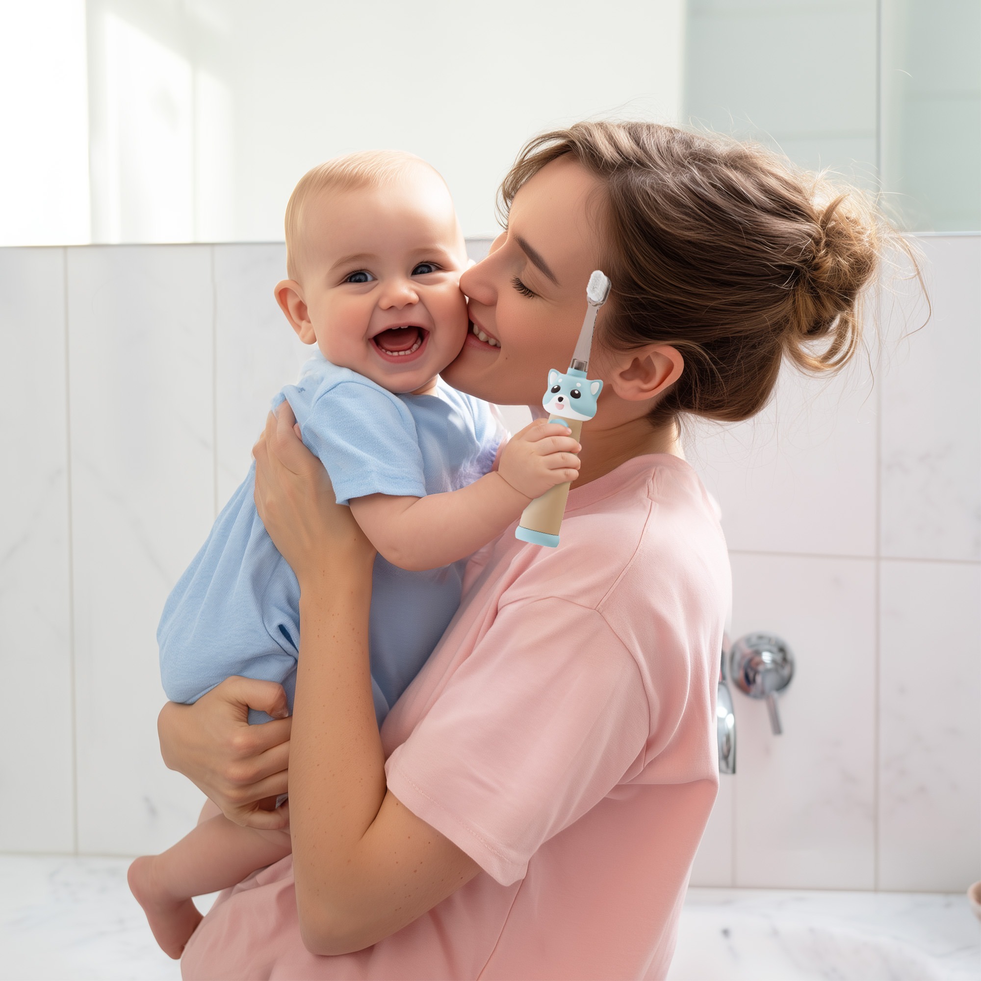 VITAMMY ePUPPY Detská sonická zubná kefka (0–6 rokov) + 2 hlavy kefky – Modrá