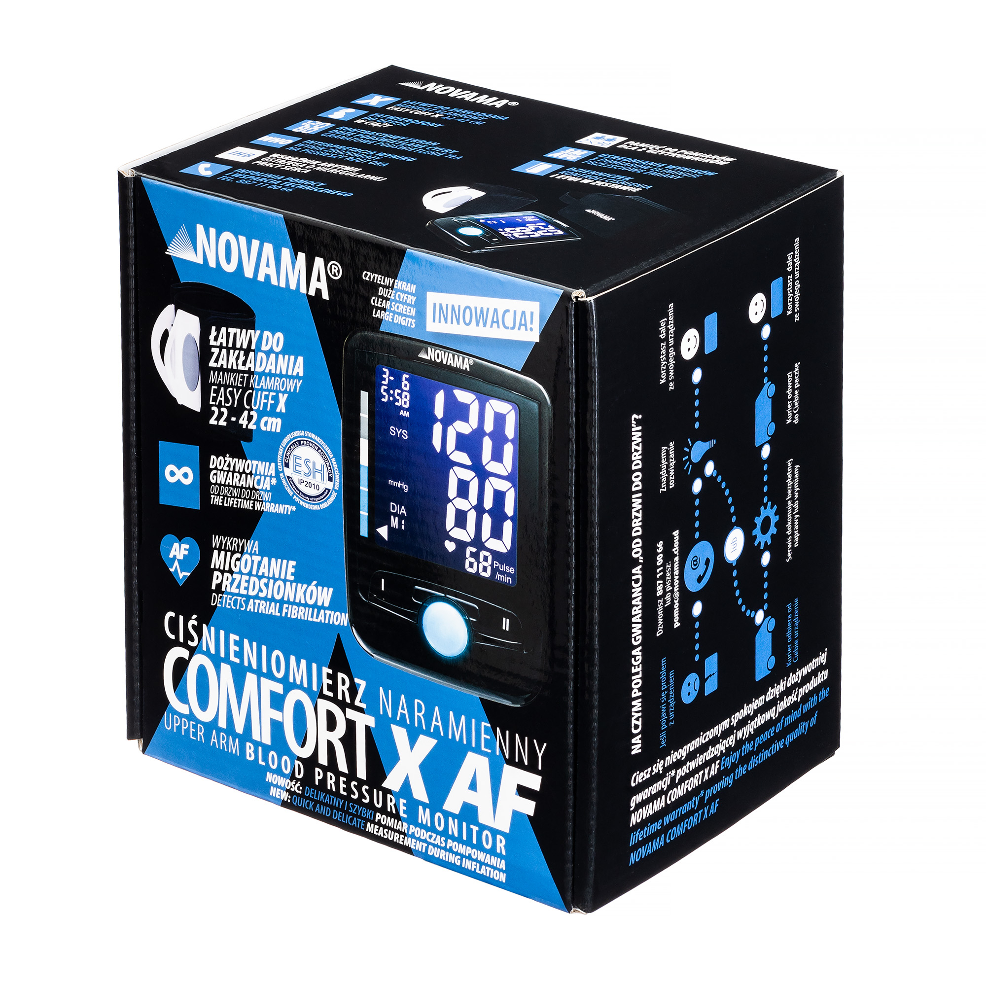 NOVAMA Comfort X Ramenný tlakomer+ Novama Pulmoxi Pulzný oxymeter, Darčeková sada