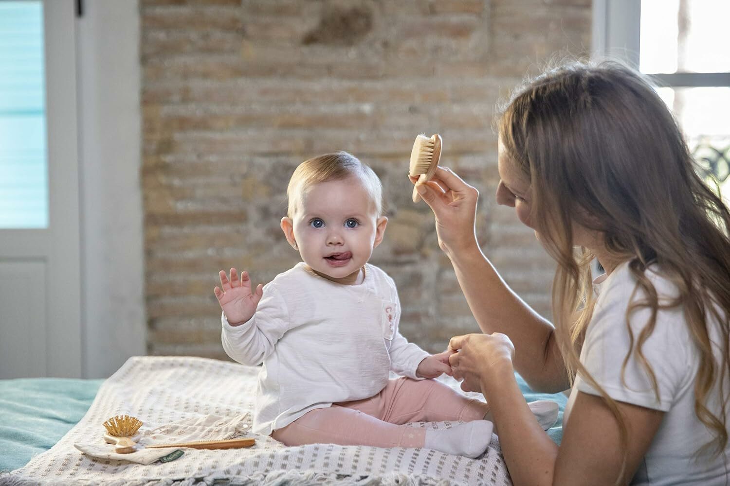 Miniland ECO-friendly Súprava na starostlivosť o dieťa (2 kefky, hrebeň, taška), Veverička