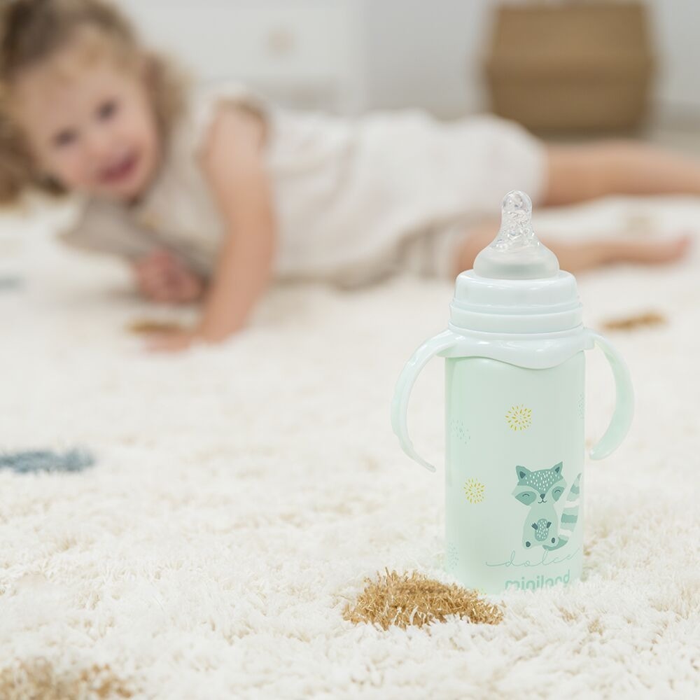 Miniland Dolce Termoska z nerezovej ocele s cumlíkom, 240 ml, mätová