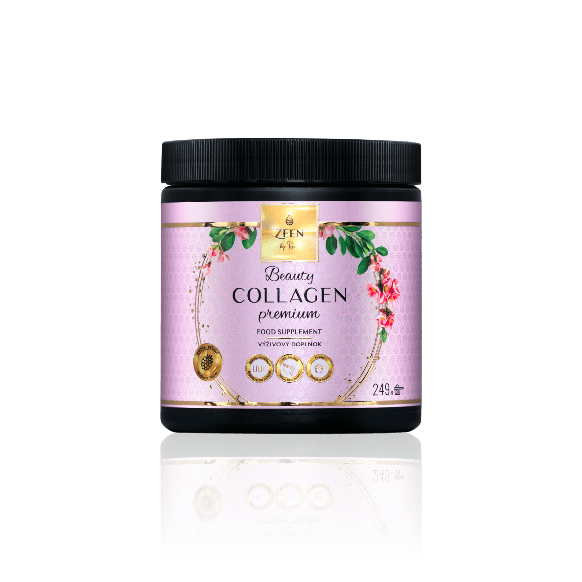 ZEEN Premium Beauty Collagen, Výživový doplnok-Kolagén s príchuťou Malina, 30x8,3g