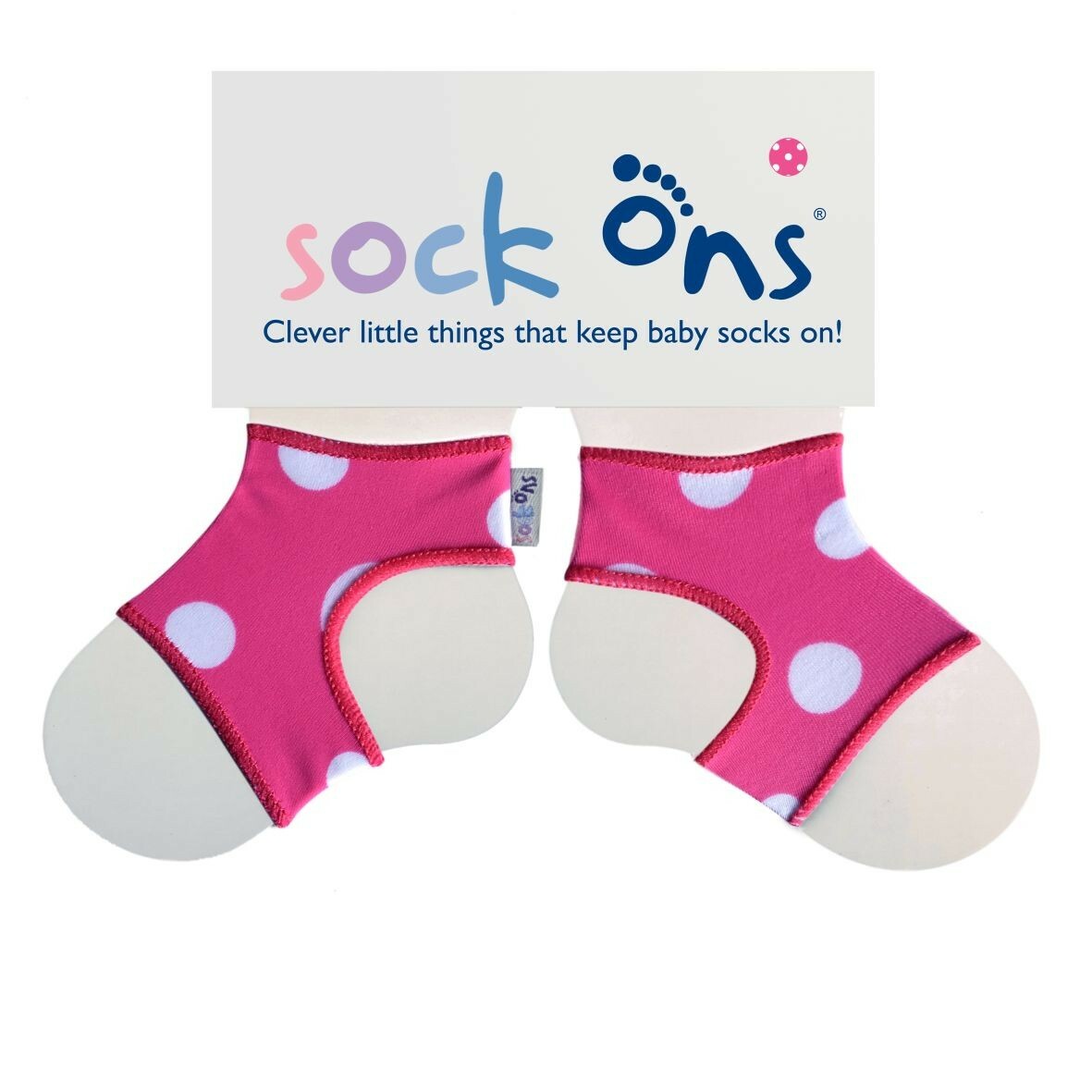 Sock Ons Návleky ne detské ponožky, Pink Spots - Veľkosť 6-12m