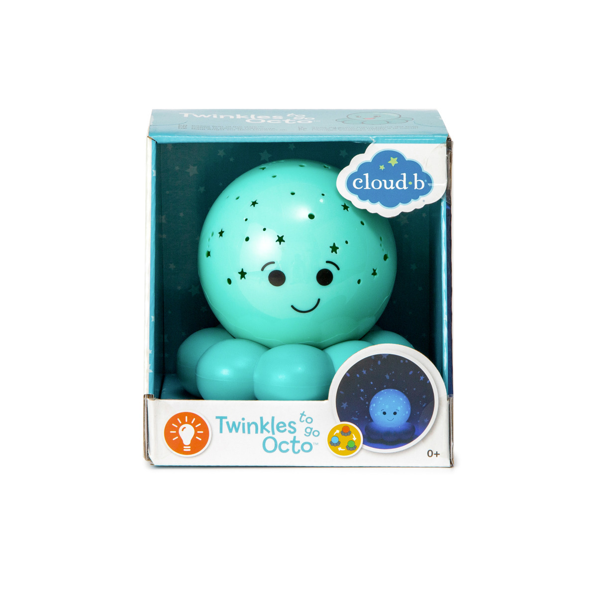 Cloud b® Twinkles To Go Octo ™ - Blue Ocean, Nočné svetielko - Chobotnica, 0m+