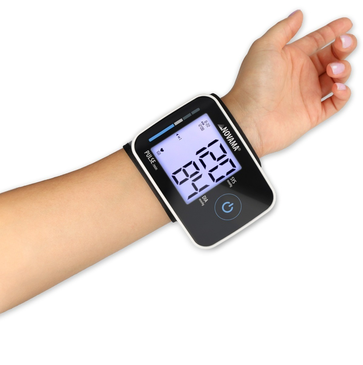 NOVAMA WRIST PRIME Black yápästný tlakomer s detekciou arytmie a protokolom ESH