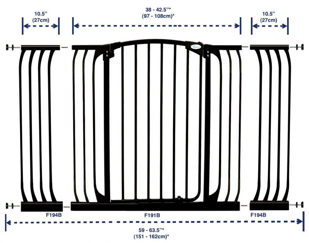 Dreambaby Rozšírenie bezpečnostnej zábrany Chelsea-27cm(výška 1m), čierna