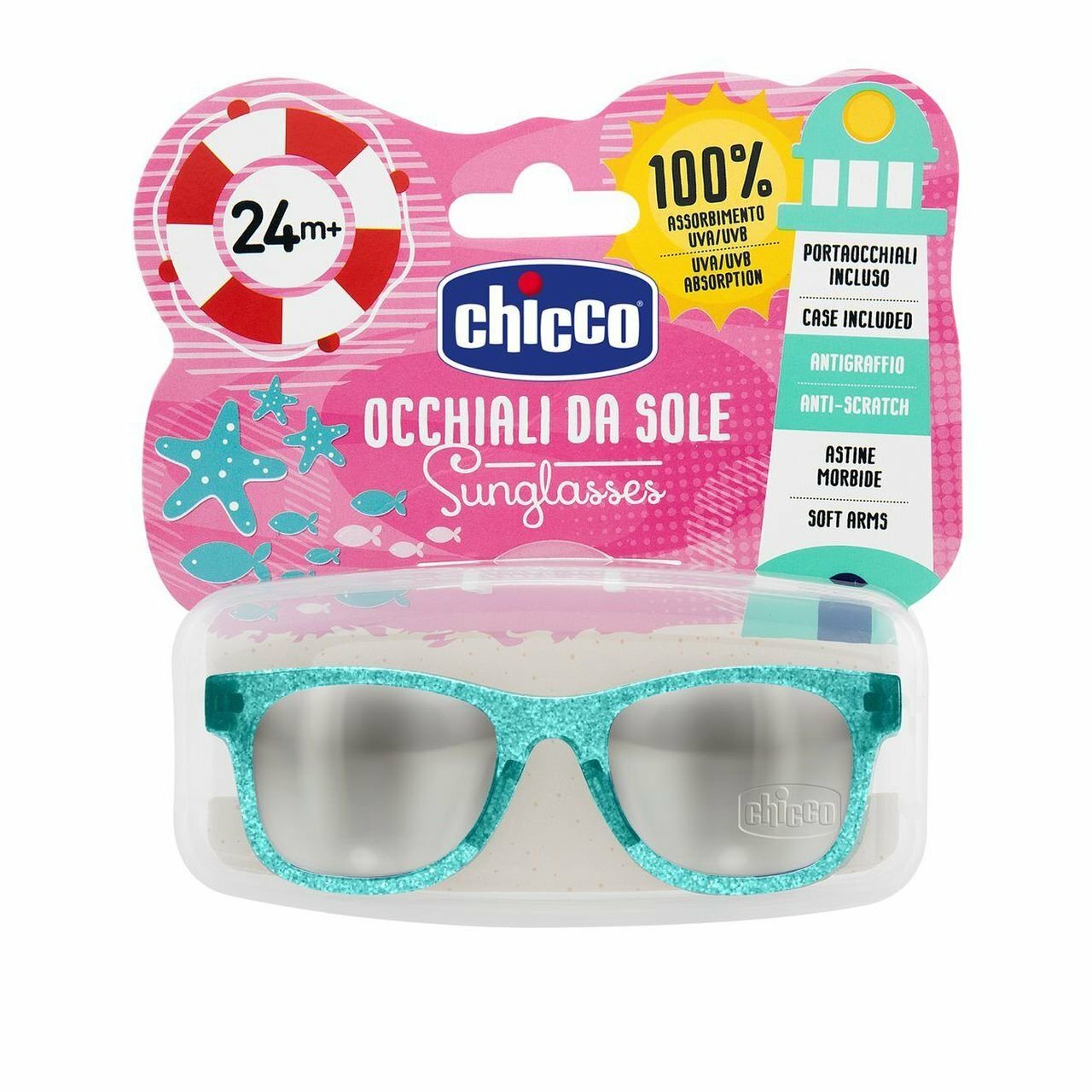 Chicco Slnečné okuliare  MY/21, tyrkysová - glitter, od 24m+