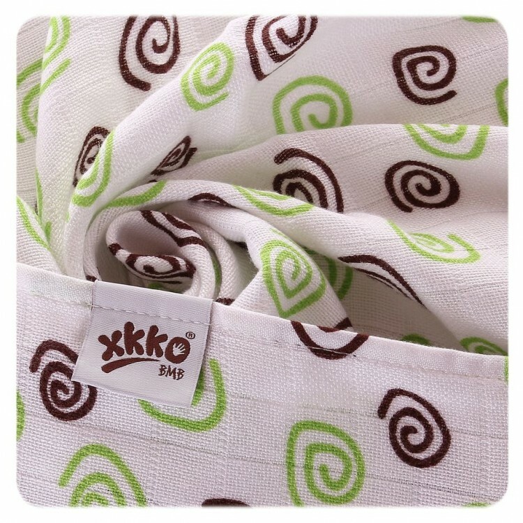 XKKO BMB Bambusová osuška 90x100 - Lime Spirals (1ks)