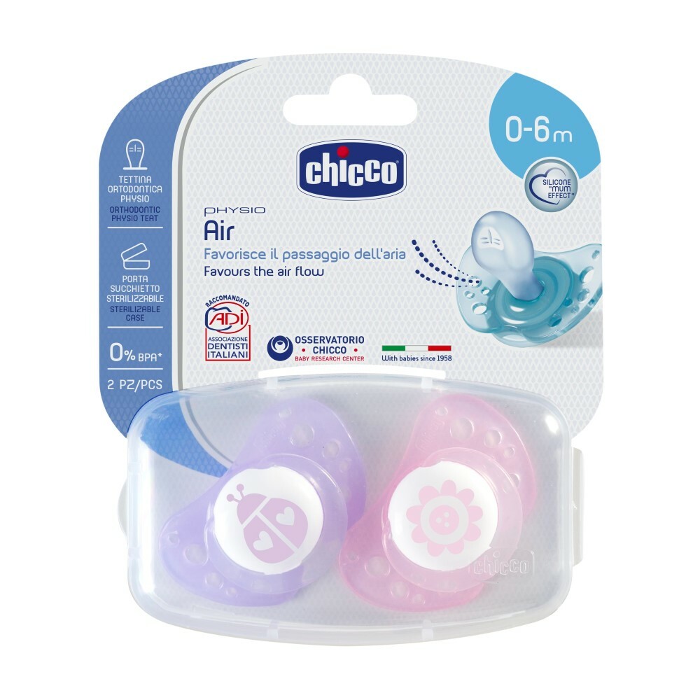 Chicco Physio Air Upokojujúci cumlík, ružový, 0m+