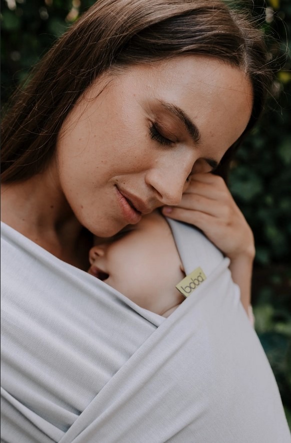 BOBA Wrap Šatka na nosenie detí, svetlo šedá