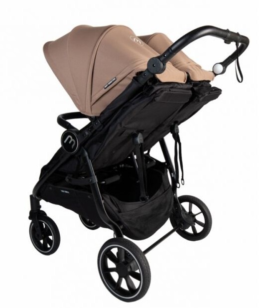 Baby Monsters Easy Twin 4 Ultra úzky kočík pre dvojičky (šírka 65 cm),  béžový