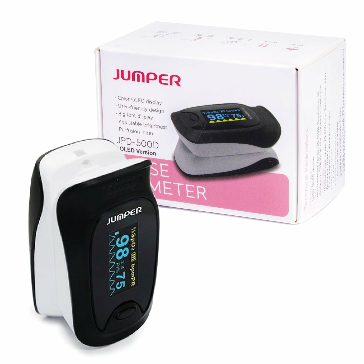 Jumper JPD-500D OLED, Pulzný oxymeter so štvorsmerným displejom