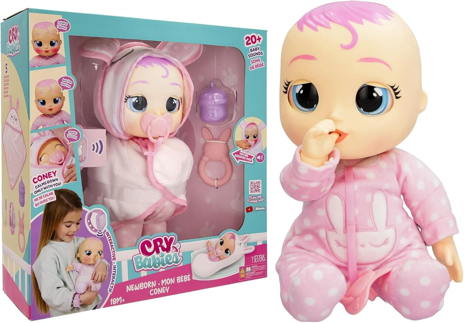 IMC Toys Cry Babies - Newborn Coney Interaktívna bábika