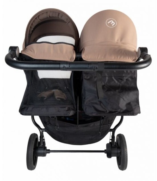 Baby Monsters Easy Twin 4 Ultra úzky kočík pre dvojičky (šírka 65 cm),  béžový