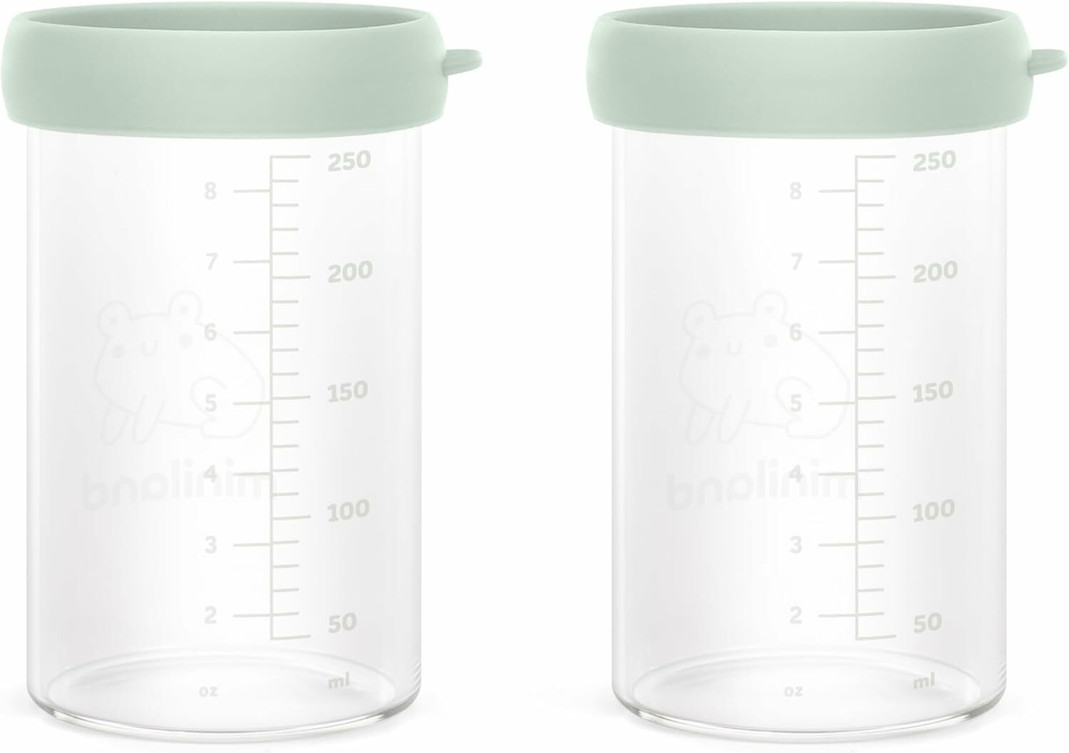 Miniland ECO-friendly Sklenené nádoby 2x250 ml s izotermickou taškou, Žabka