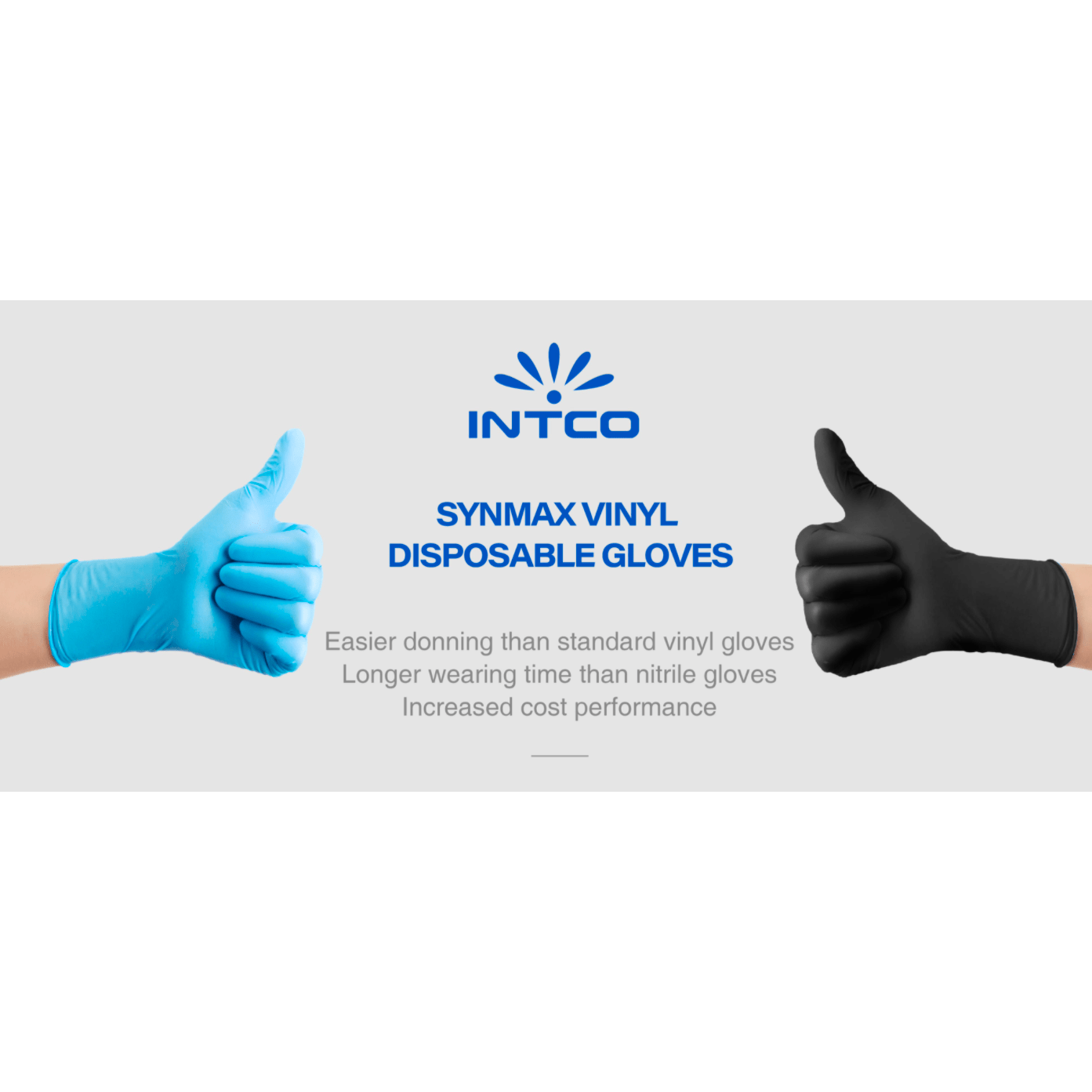 INTCO SYNMAX PF Vynilnitrilové vyšetrovacie rukavice bez púdru,  veľ. L, 100ks