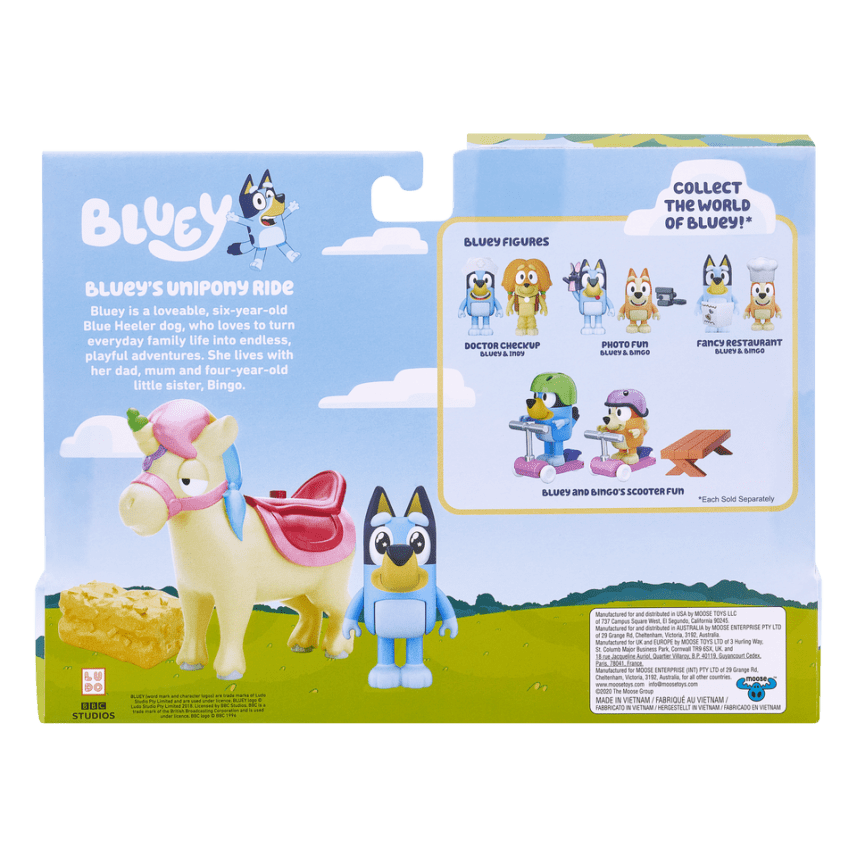 BLUEY Unipony ride set,  Jednorožec - set figúrok a príslušenstva