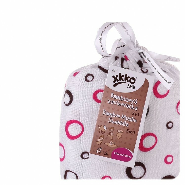 XKKO BMB zavinovačka - osuška, 120x120 - Magenta Bubbles