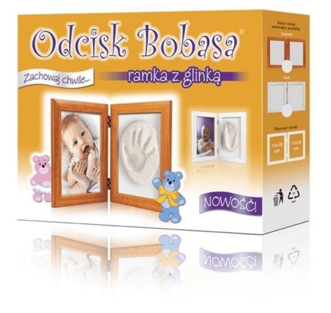 BabyOtisk Sada pre odtlačok, rámik s hlinou - biely