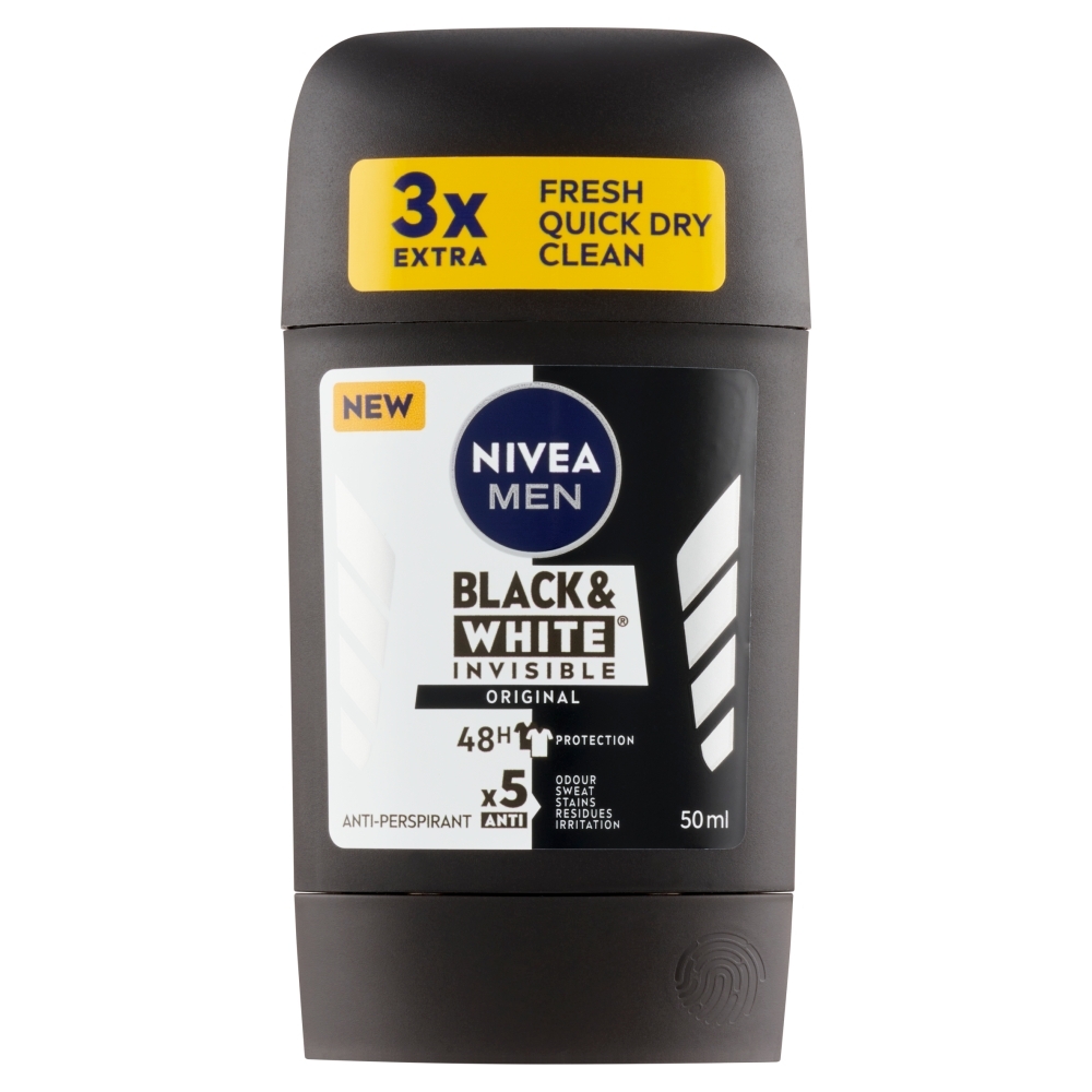 NIVEA Men Black & White Invisible Original Tuhý antiperspirant 50 ml