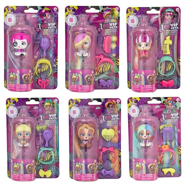 IMC Toys VIP PETS - Mini Fans Bow Power Psík s dlhými vlasmi, mix