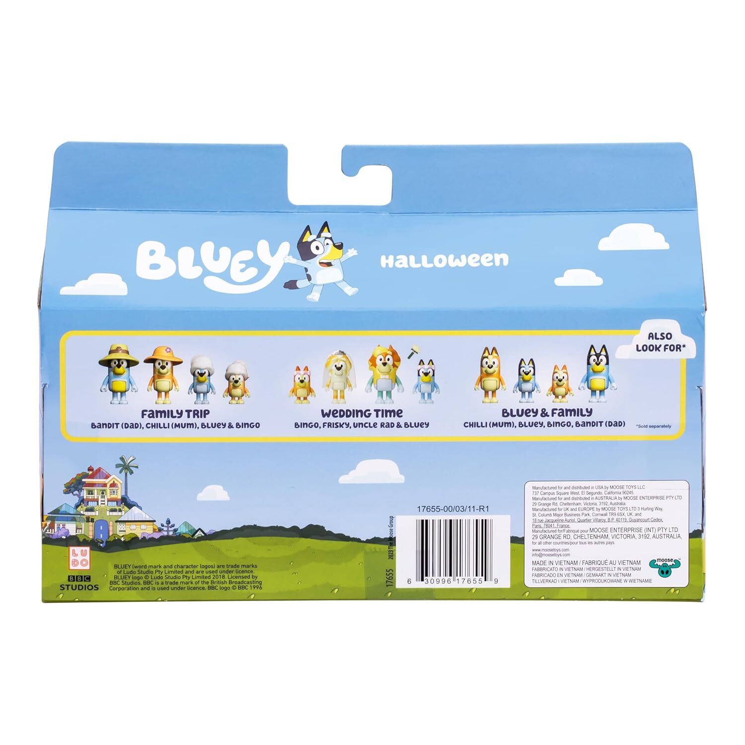 BLUEY Sada 4 halloweenskych figúrok