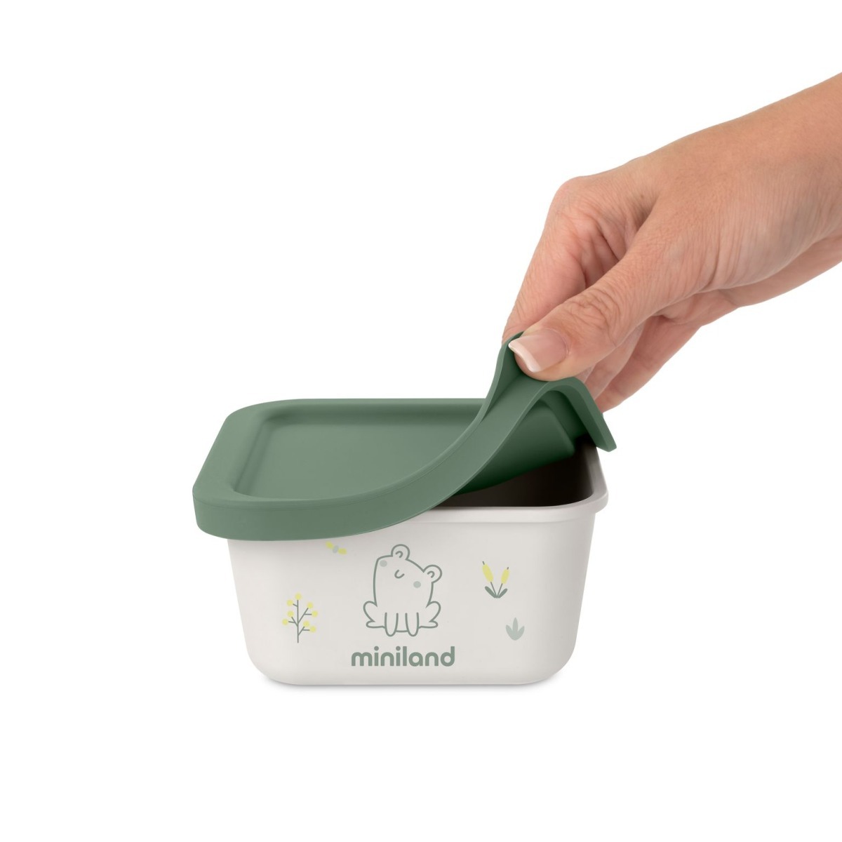 Miniland ECO-friendly Hermetické nádoby na uloženie jedla, 2x400 ml, Žabka