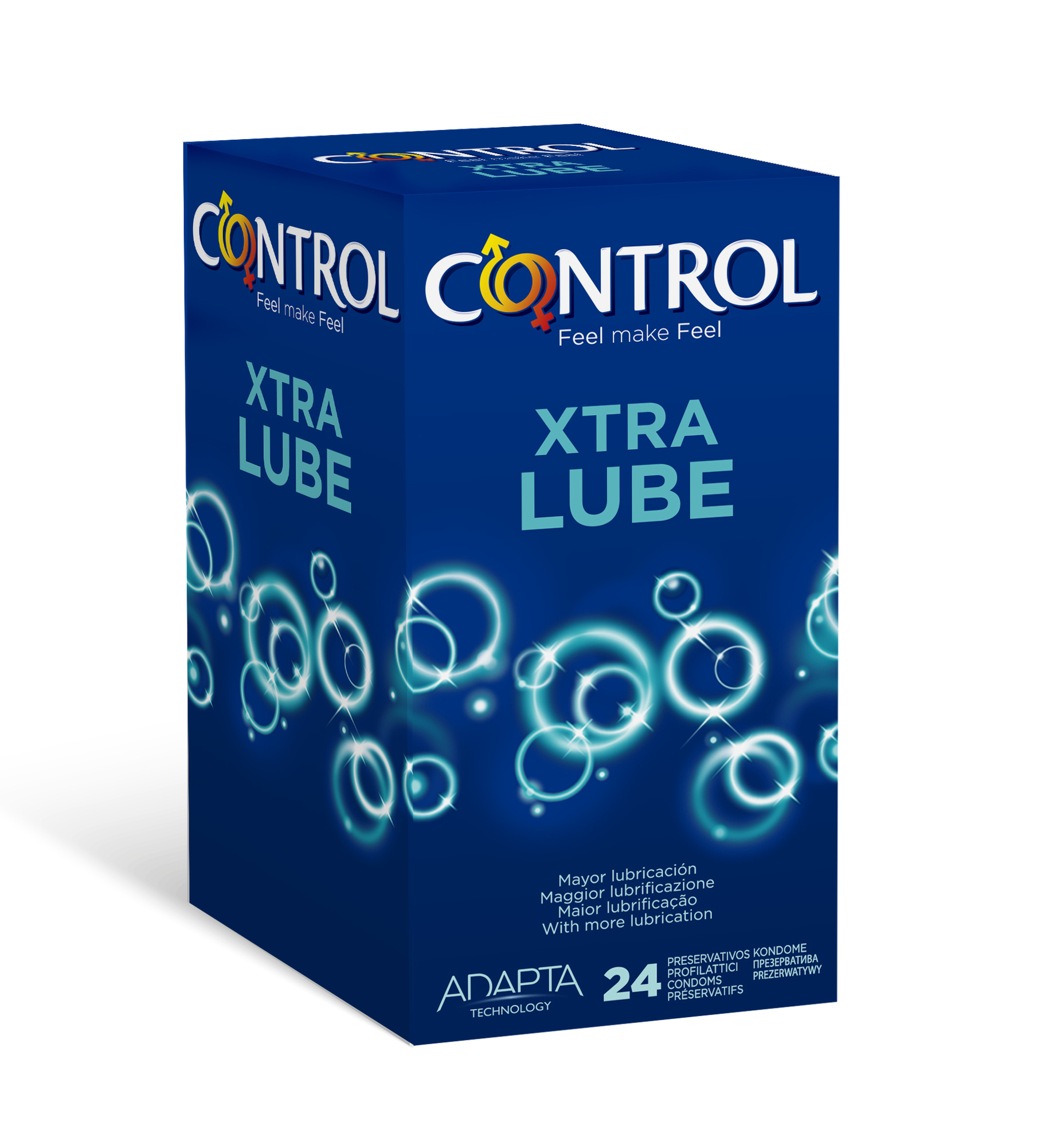 CONTROL XTRA LUBE Kondómy stimulujúce, 24ks