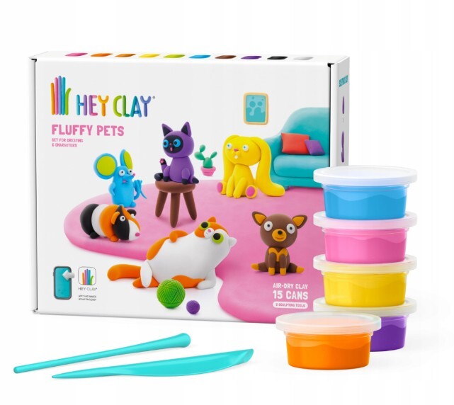 HEY CLAY Fluffy Pets Modelovacia hmota set, Maznáčikovia