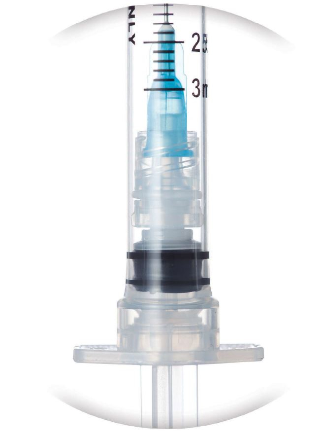 SOL-CARE Bezpečnostná striekačka s objemom 3 ml a koncovkou Luer Lock, 100 ks