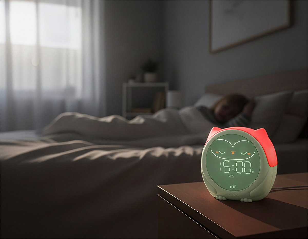 Cloud b Sovička Owlie - Detský spánkový trenažér s budíkom a nočným svetlom