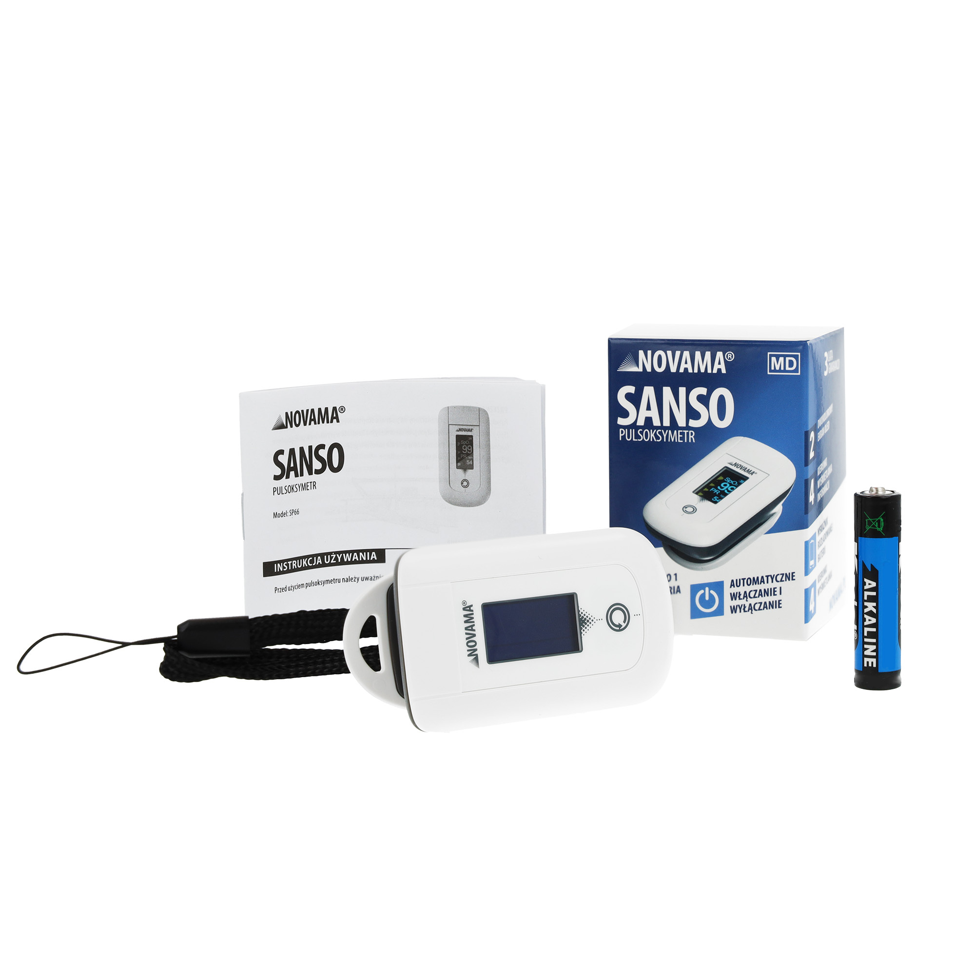 NOVAMA SANSO Pulzný oximeter s OLED displejom a detekciou pohybu