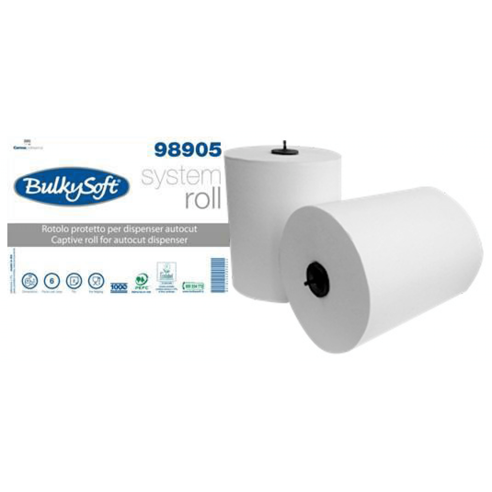 Bulkysoft Papierová utierka v rolke s adaptérom 2vrstvy, 200m