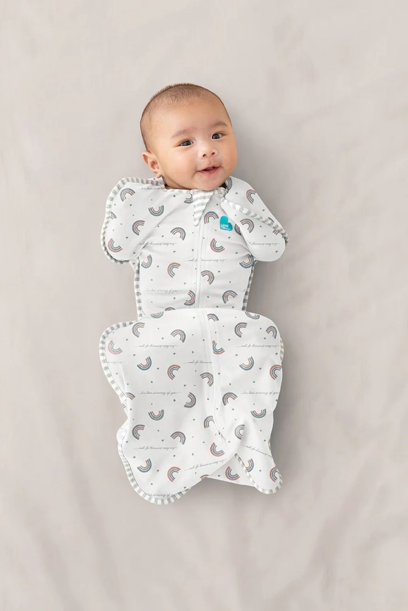 Love To Dream Swaddle UP, Zavinovačka, veľkosť XS, biela dúha Fáza1 - 1 TOG Original