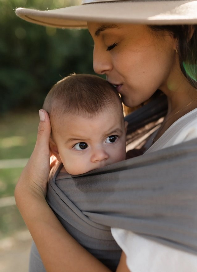 BOBA Wrap Šatka na nosenie detí, tmavošedá