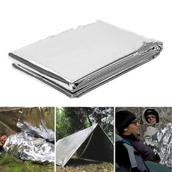 CARINE Núdzová deka, záchranná fólia, 210X160cm strieborná /kartón 200ks