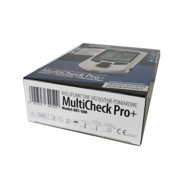 NOVAMA MULTICHECK PRO+ Merací prístroj + prúžky (glukóza, cholesterol, kyselina močová)