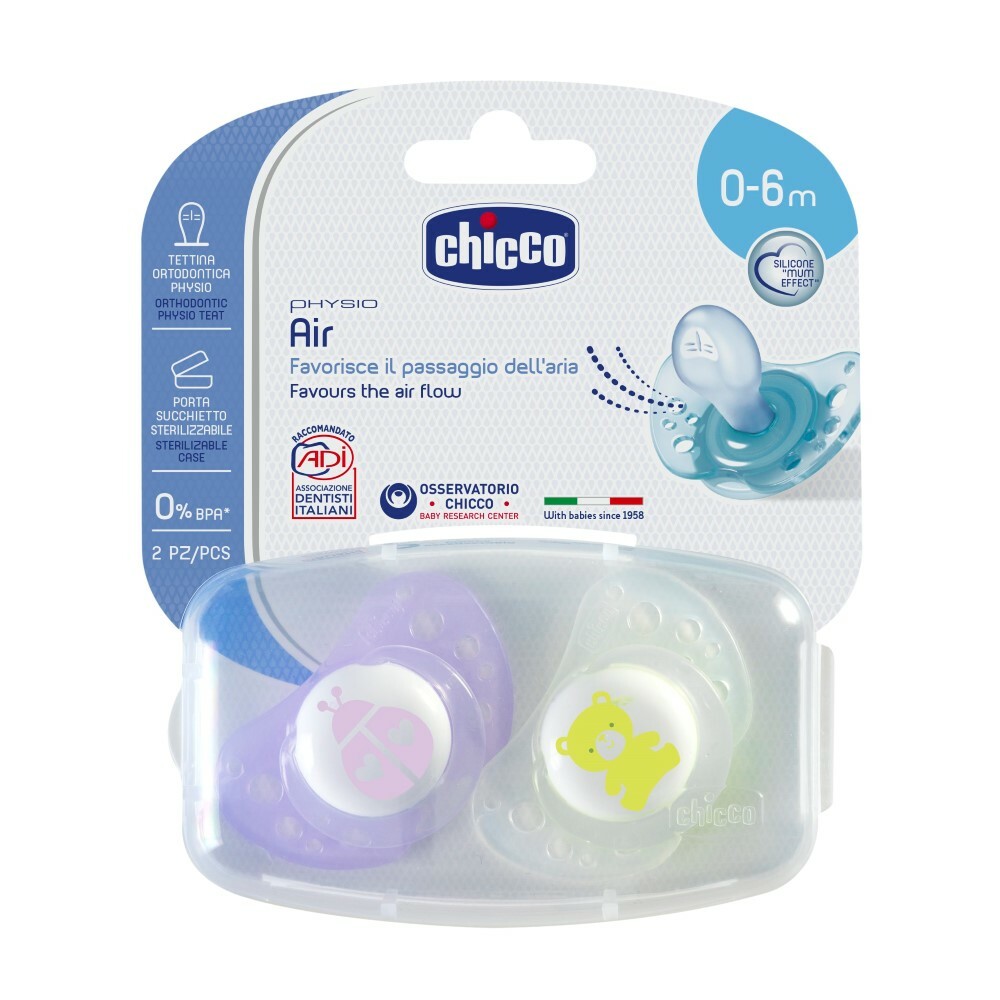 Chicco Physio Air Upokojujúci cumlík, ružový, 0m+