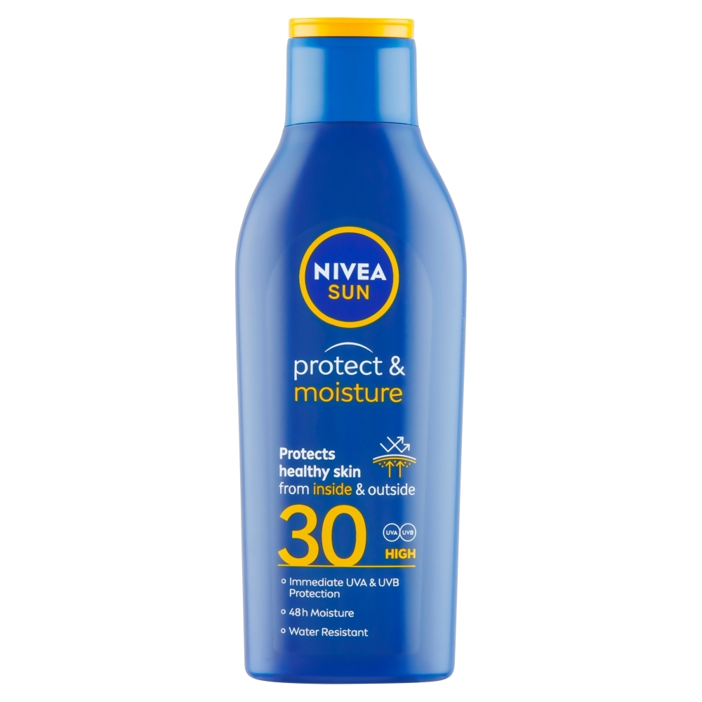 NIVEA Sun Protect & Moisture Hydratačné mlieko na opaľovanie OF 30, 200 ml