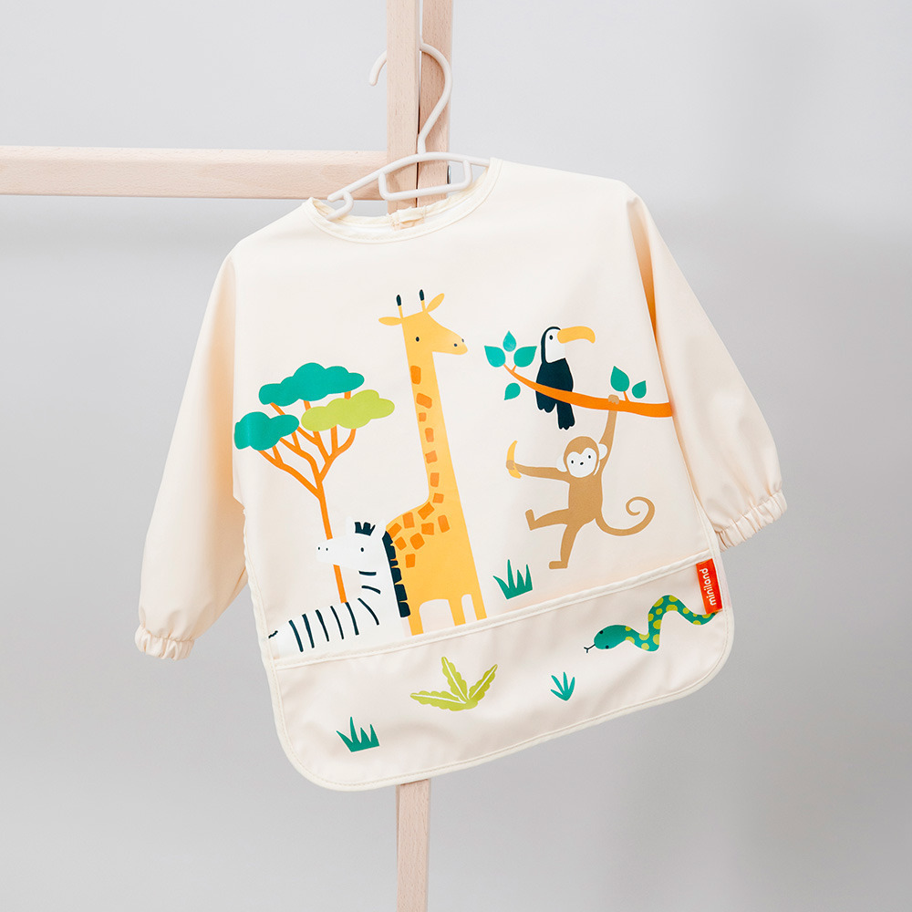 Miniland Podbradník s dlhým rukávom - Džungľa